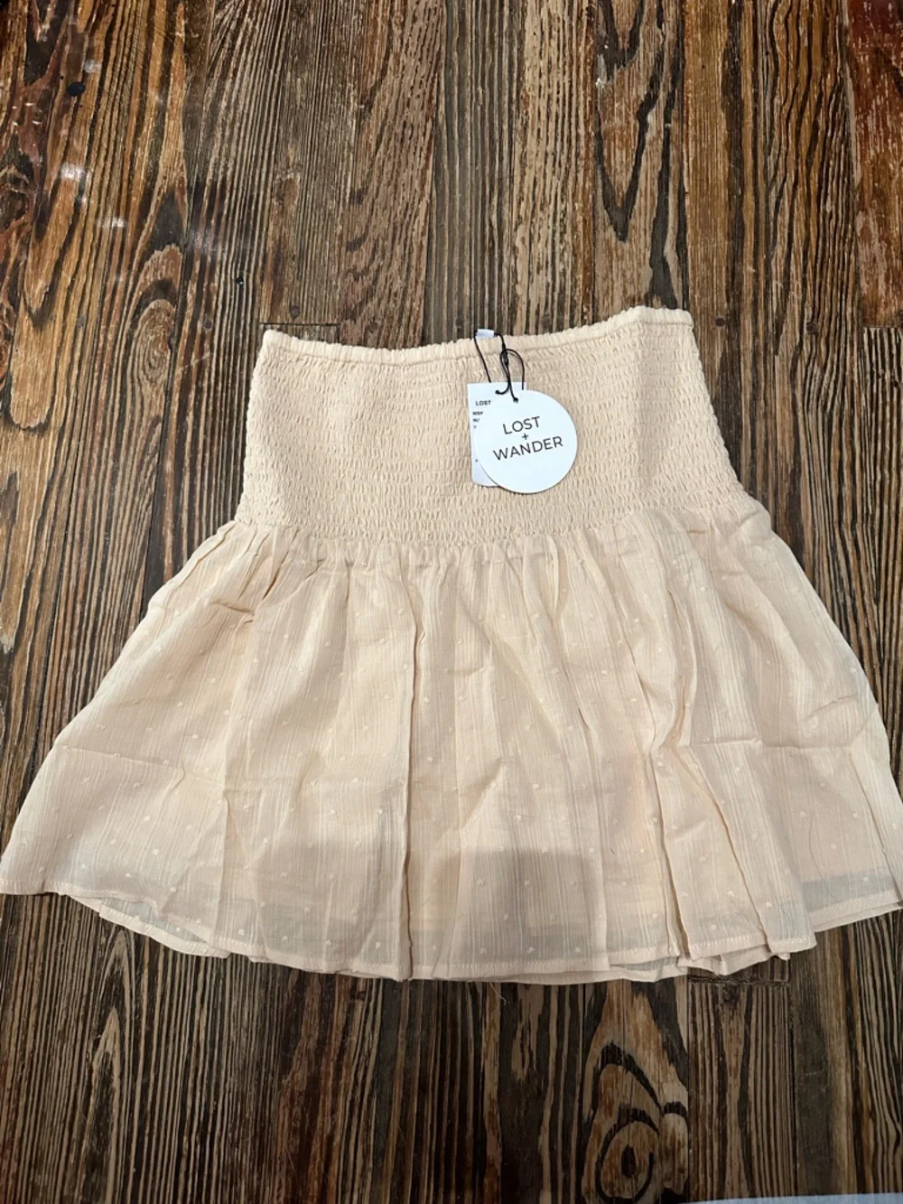 Lost + Wander Blush Tiered Dot Mini Skirt
